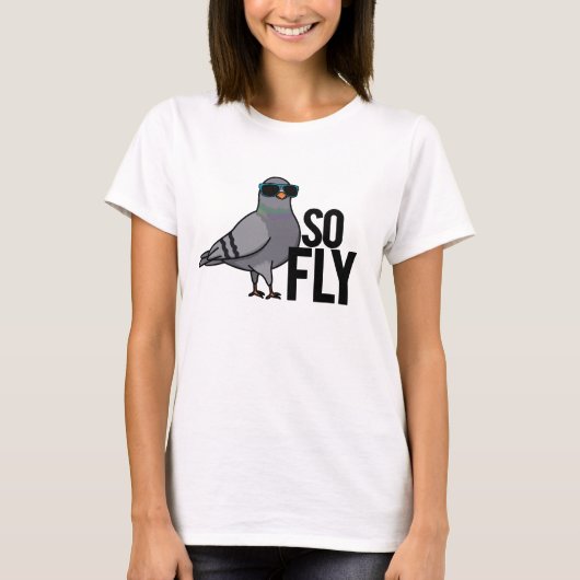 So Fly Funny Cool Taube Puff T-Shirt (Vorderseite)