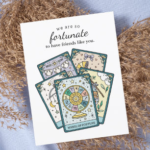 So Fortunate Tarot Babyparty Dankeschön Postkarte
