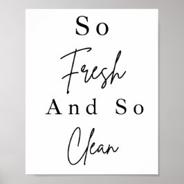 So frisch und sauber Badezimmer Wanddekoration Poster