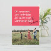 So froh Weihnachten moderne Card Coral (Stehend Vorderseite)