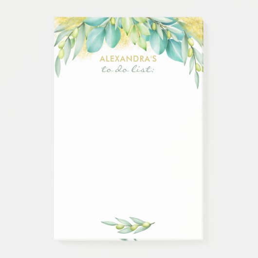 So führen Sie die Eukalyptus-Blätter für Olivenzwe Post-it Klebezettel (Vorderseite)