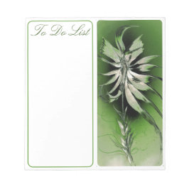 So führen Sie eine Liste mit grüner Blume aus Notizblock