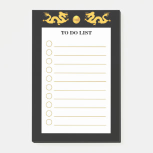 So führen Sie eine schwarz-weiße Liste mit goldene Post-it Klebezettel