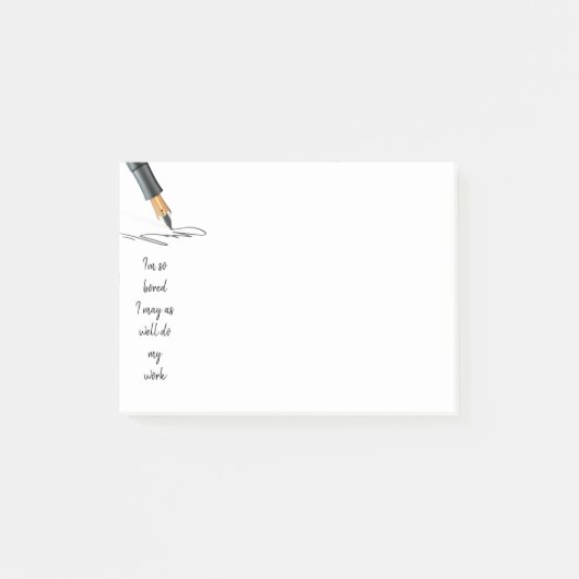 So gelangweilte Arbeit kann auch funktionieren Post-it Klebezettel (Vorderseite)