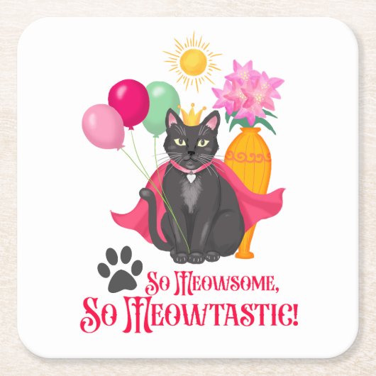 So gemein, so Meowtastisch! Rechteckiger Pappuntersetzer (Vorderseite)