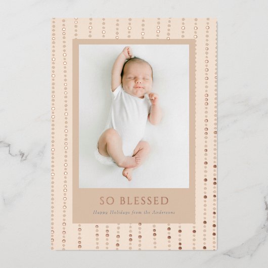 So gesegnet Polka Dotted Folien Feiertagskarte (Vorderseite)