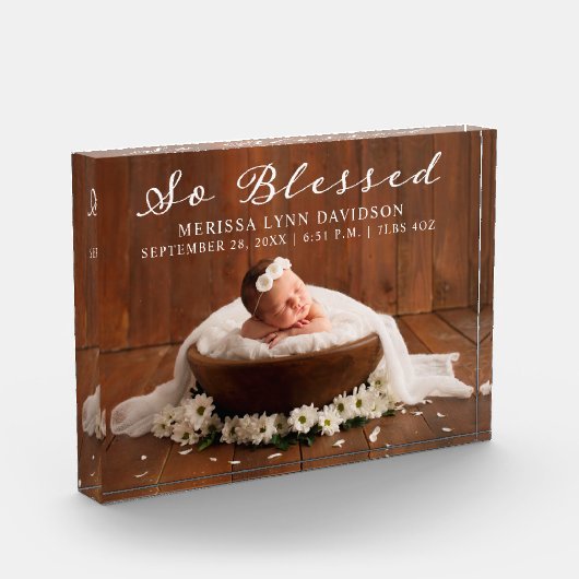 So gesegnete Geburtserklärung Fotoblock (Links)