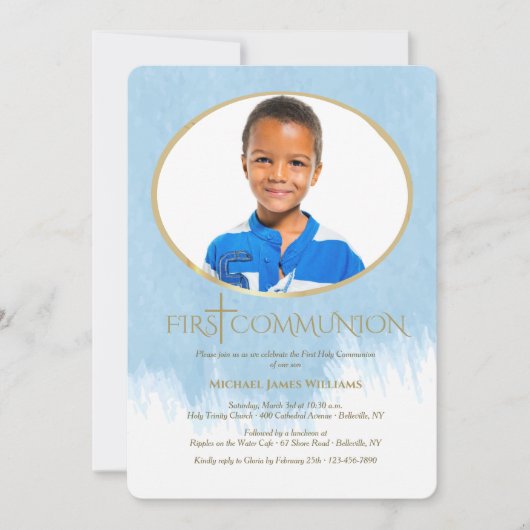 So gesegnetes Foto religiöse Einladung (Vorderseite)