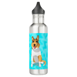 So, glatter, glatter Collie Hund   Edelstahlflasche