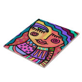 So glücklich Abstraktes digitales Portrait einer F Fliese (Seite)