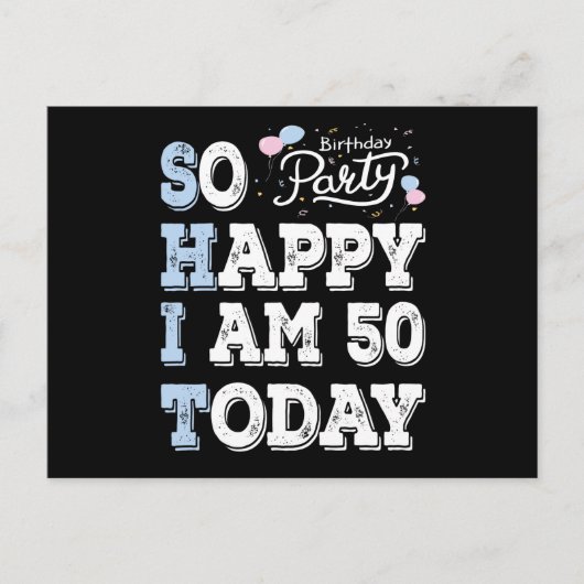 So glücklich bin ich heute 50 postkarte (Vorderseite)