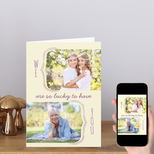 So glücklich, dass Sie 2 Foto bearbeitbare Gelegen Karte