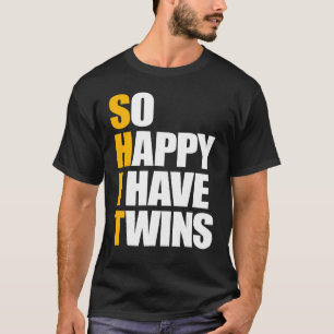 So glücklich ich habe zwei Schwangerschaft Ankündi T-Shirt