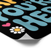 So glücklich Sie sind hier Groovy Retro Sitivity W Poster (Ecke)