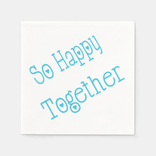 So glücklich zusammen Blue Hearts Napkins Serviette