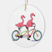So glückliche zusammen Tandemflamingos Keramikornament (Links)