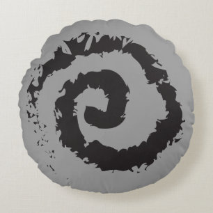SO GRAUE SPIRAL-Rund-Wurfkissen Rundes Kissen