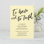 So haben Sie einen gelben Empfang und halten ihn b Einladung (Stehend Vorderseite)