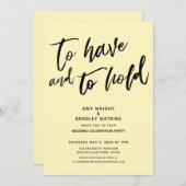 So haben Sie einen gelben Empfang und halten ihn b Einladung (Vorne/Hinten)