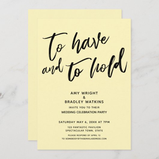 So haben Sie einen gelben Empfang und halten ihn b Einladung (Vorne/Hinten)