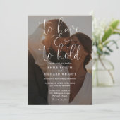 So haben und halten Sie elegante Script-Foto-Hochz Einladung (Stehend Vorderseite)