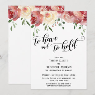 So haben und halten Sie Script, Burgundy, Blush-Ro Einladung