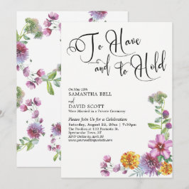 So haben und halten Sie Script & Wildblumen Empfan Einladung
