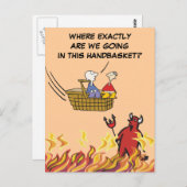 So halten Sie sich in einem Handkorb-Postkarte fes Postkarte (Vorne/Hinten)