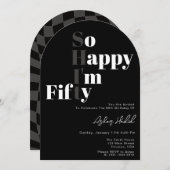 So Happy I'm FIFTY 50th Birthday Party Einladung (Vorne/Hinten)