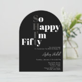 So Happy I'm FIFTY 50th Birthday Party Einladung (Stehend Vorderseite)