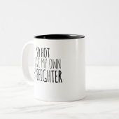 So heiß ich meinen eigenen Feuerwehrmann habe Zweifarbige Tasse (Vorderseite Links)