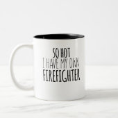 So heiß ich meinen eigenen Feuerwehrmann habe Zweifarbige Tasse (Links)