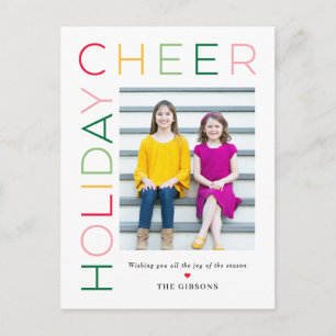 So helle EDITABLE FARBE Moderne Holiday Postcard Feiertagspostkarte