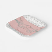 So Hübsch mit rosa und türkisfarbenem Blumenplatz Pappteller (Gewinkelt)