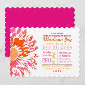 SO HÜBSCHE GÄNSEBLÜMCHEN Schläger Mitzvah Einladung (Vorne/Hinten)