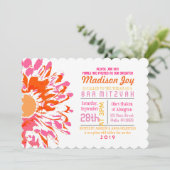 SO HÜBSCHE GÄNSEBLÜMCHEN Schläger Mitzvah Einladung (Stehend Vorderseite)