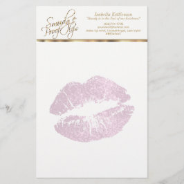 So Hübsche Rosa Glitzer Lippen Briefpapier