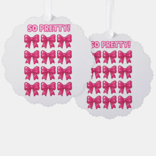So hübsche rosa Schleifen Girly Coquette Ästhetik Ornament Karte
