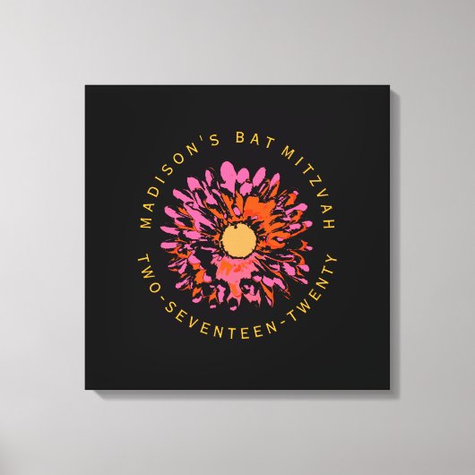 SO HÜBSCHES Bat Mitzvah-Zeichen auf Speicherplatin Leinwanddruck (Vorderseite)