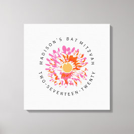 SO HÜBSCHES Bat Mitzvah-Zeichen auf Speicherplatin Leinwanddruck