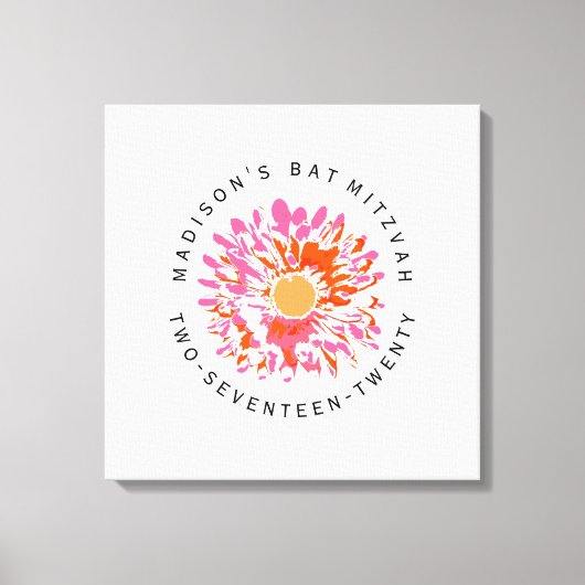 SO HÜBSCHES Bat Mitzvah-Zeichen auf Speicherplatin Leinwanddruck (Vorderseite)