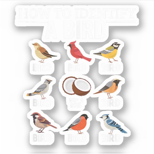 So identifizieren Sie einen Vogel-Funny-Bird-Watch Aufkleber (Vorderseite)