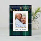 So Kariert Foto Frame Happy Holidays Folien Feiertagskarte (Stehend vorne)