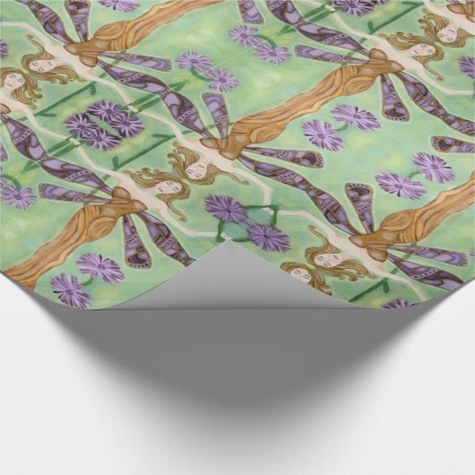 So klug wie die Libellen-Kunst Geschenkpapier (Ecke)