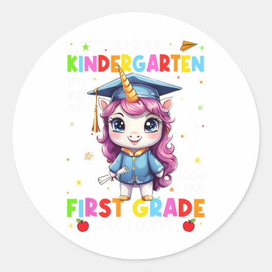 So lange Kindergarten Abschluss am letzten Schulta Runder Aufkleber (Vorderseite)