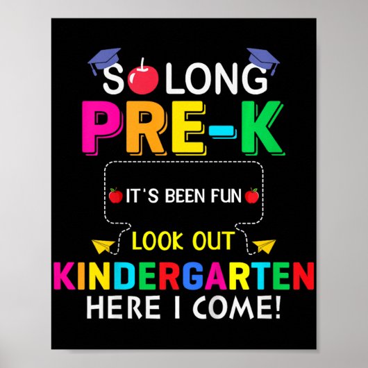 So lange Pre K Kindergarten hier Graduierte letzte Poster (Vorne)