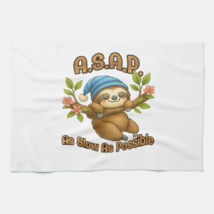 So langsam wie möglich - Niedlicher Sloth ASAP Cla Geschirrtuch