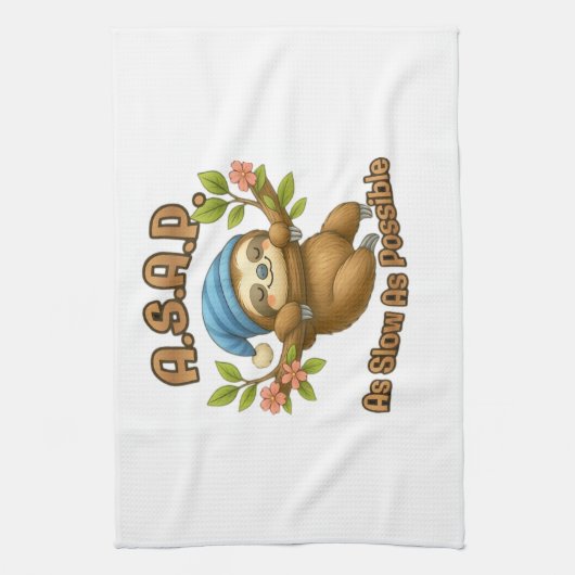 So langsam wie möglich - Niedlicher Sloth ASAP Cla Geschirrtuch (Vertikal)
