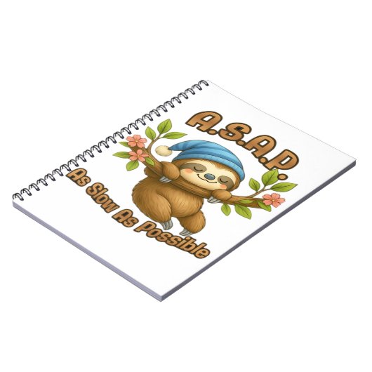 So langsam wie möglich - Niedlicher Sloth ASAP Cla Notizblock (Linke Seite)