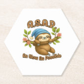 So langsam wie möglich - Niedlicher Sloth ASAP Cla Untersetzer (Vorderseite)